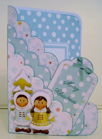 Ethnic Eskimo Escapades Scallop Pocket Card Kit with Envelope by Pam Stubley