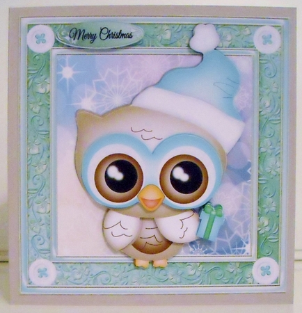 Adorble Blue Christmas Owl 8x8 Mini Kit by Pam Stubley