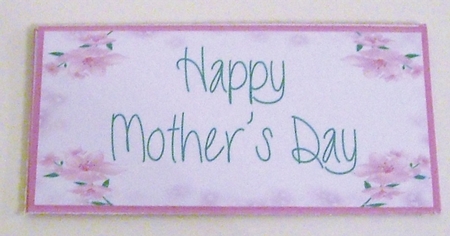Pink Gingham Mothers Day Money/Voucher  Pocket by Pam Stubley
