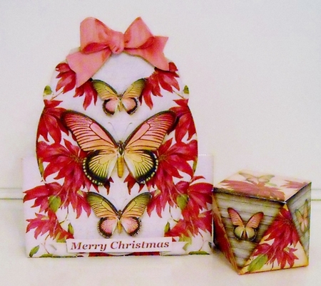 Over the Top Card & Facets Box Poinsettia Christmas 991 by Pam Stubley
