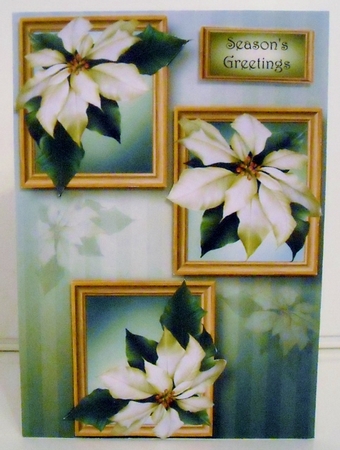 Frame Trio Christmas - White Poinsettias by Pam Stubley