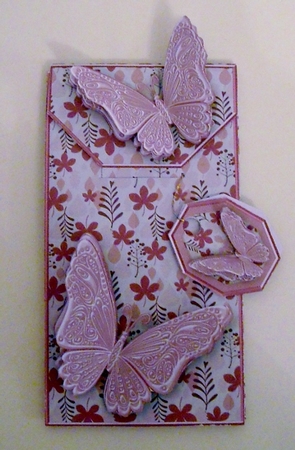 Purple Autumn Pattern with Butterflies Card/Money Envelope Mini Kit by Pam Stubley