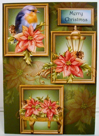 Frame Trio Christmas - Robin & Lantern by Pam Stubley