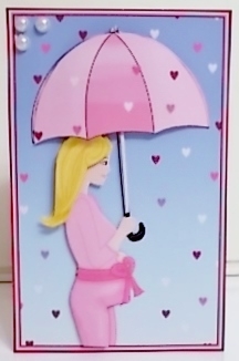 Baby Shower Pink For Girl Decoupage Blonde Mum by Pam Stubley