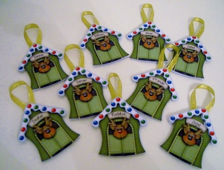 Reindeer Stables Tree Decorations by Pam Stubley