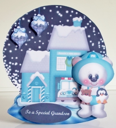 Snow Globe Boy Christmas Firefighter.Mini Kit by Pam Stubley