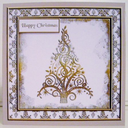 Gold Grunge Christmas Tree by Pam Stubley