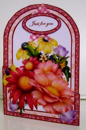 Cutaway card - Summer Dahlias by Pam Stubley