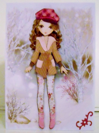 Christmas Girls! Icicles Card Front and Decoupage by Pam Stubley