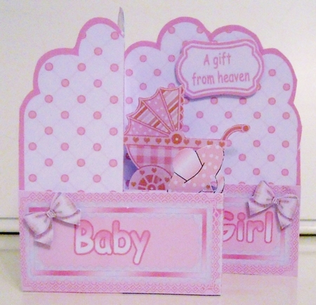 Z-fold pop-up  Baby Girl by Pam Stubley