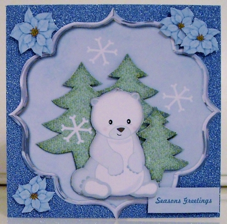 Scallop Topper Cute Artic Bear by Pam Stubley