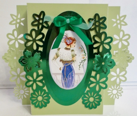 930 Floral Folded Card    Multiple MACHINE Formats by Pam Stubley