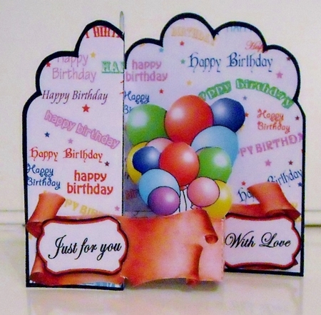 Z-Fold pop-up   Birthday Balloons by Pam Stubley