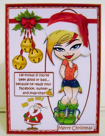Teen Diva and Santa  by Pam Stubley