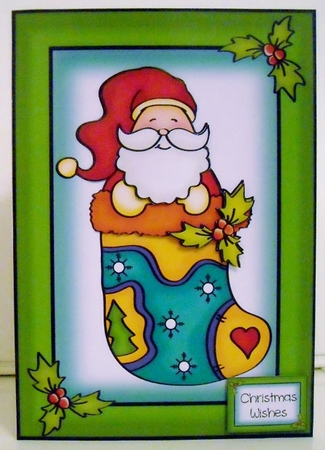 Colourful Christmas - Santa A5 by Pam Stubley