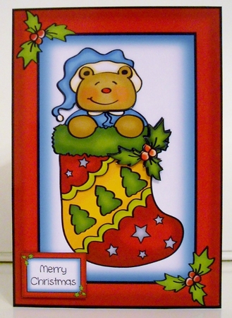 Colourful Christmas - Sleepy Ted A5 by Pam Stubley