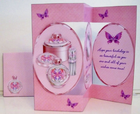 Pretty Pink Birthday Wishes Tri-Fold Card Mini Kit by Pam Stubley