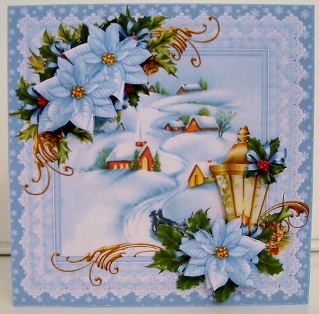 8x8 blue Christmas scene 2 mini kit by Pam Stubley