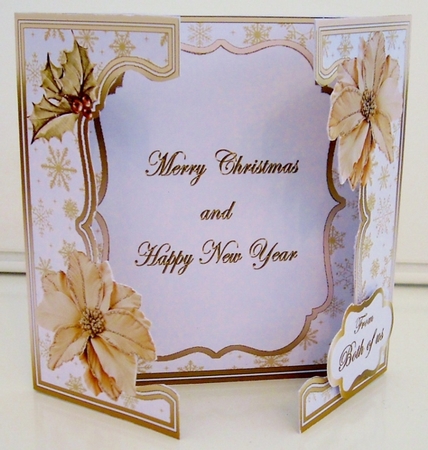 FWG Gold Poinsettias & holly  by Pam Stubley
