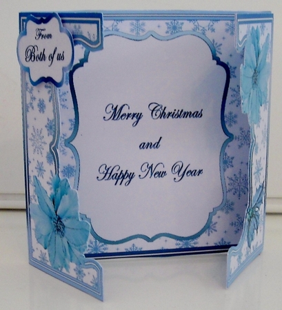 FWG Blue Poinsettias & holly  by Pam Stubley