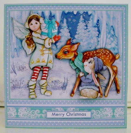 Winter in Fairyland 7.8 Christmas Decoupage & Insert Mini Kit by Pam Stubley