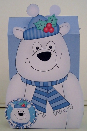3D Christmas Ben Polar Bear Gift Bag Mini Kit by Pam Stubley