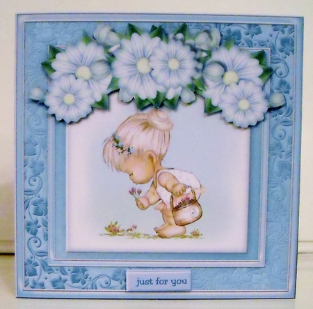 Cute Girl & Flowers 2 by Pam Stubley