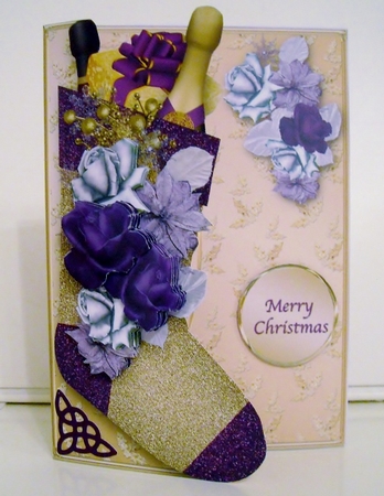 Wine and Chocolates - Christmas Stocking Card Mini Kit by Pam Stubley