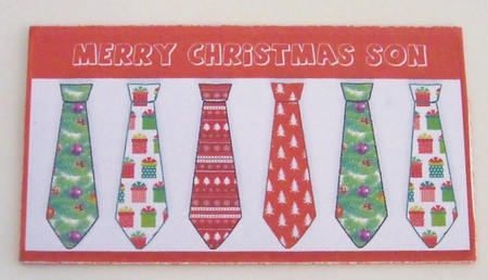 Merry Christmas Son Tie Money/wallet/voucher Pocket by Pam Stubley