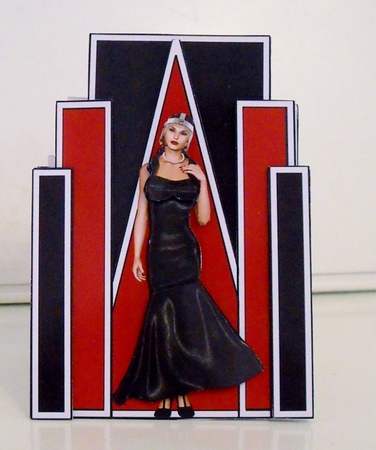 Just Because The Lady Loves Art Deco - 5 x 7 Decoupage Card Kit With Insert, Envelope & Assorted Greetings - PU 300 DPI by Pam Stubley