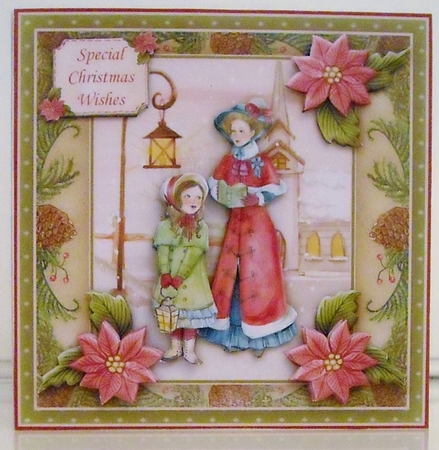 VINTAGE CAROLLERS 7.5 Christmas Decoupage & Insert Mini Kit by Pam Stubley