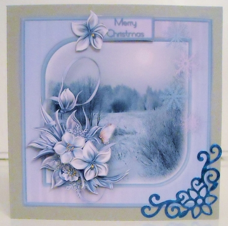 Winter Sun - Decoupage Card Front by Pam Stubley