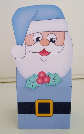 3D Christmas Santa Milk Carton Gift or Treat Box by Pam Stubley