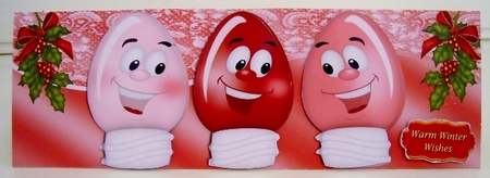 toony face christmas pink/red lightbulbs with hollyl DL by Pam Stubley