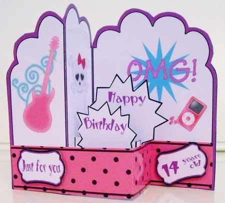Z-Fold pop-up  Teenage Girl by Pam Stubley