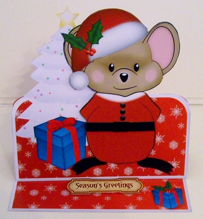Christmas Mouse Easel Card Mini Kit by Pam Stubley