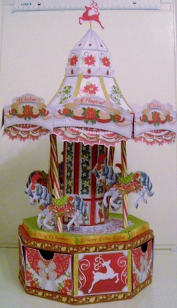 Traditional Christmas 3D Carousel Trinket Drawers Decoration by Pam Stubley