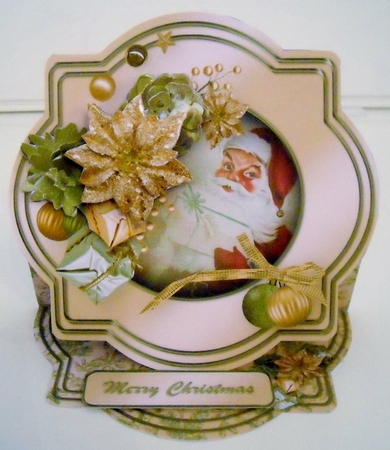 Old-Fashioned Santa - Shaped Easel Card Mini Kit by Pam Stubley