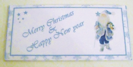 Blue Santa money wallet by Pam Stubley