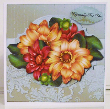 Card Topper Dahlias by Pam Stubley