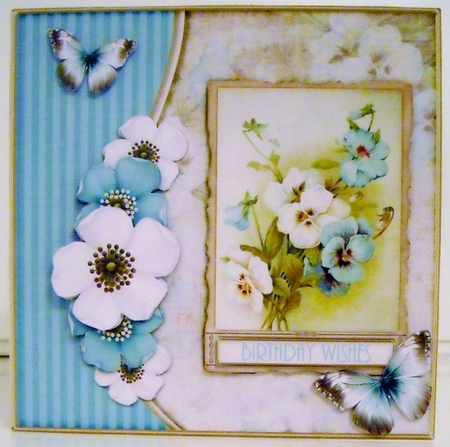 Vintage flowers and butterflies 1064 by Pam Stubley