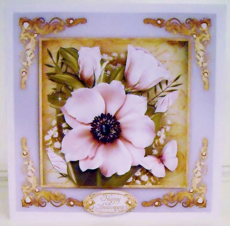 Vintage Bright Anemone for All Occasions Card Mini Kit by Pam Stubley