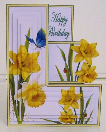 Upright stepper kit    Daffodils (birthday) by Pam Stubley