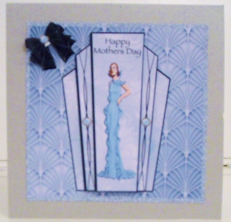 Mothers Day Deco Lady  2 Card Front by Pam Stubley