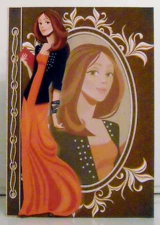 Lady in Orange Evening Dress Fashion Reflections by Pam Stubley