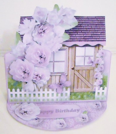 Lilac Posy - Garden Shed Easel Card MIni Kit by Pam Stubley