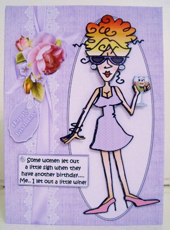 Rita lets out a little wine for her birthday  by Pam Stubley