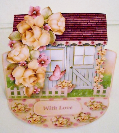 Golden Roses - Garden Shed Easel Card Mini Kit by Pam Stubley