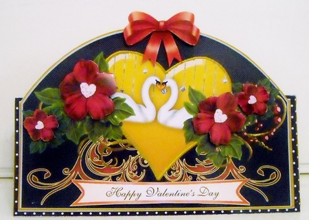 Valentine Swans 3 Tent Card Kit  by Pam Stubley