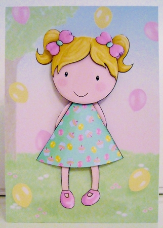 Cutie Pie Kids Party Balloons A5 Mini Kit by Pam Stubley